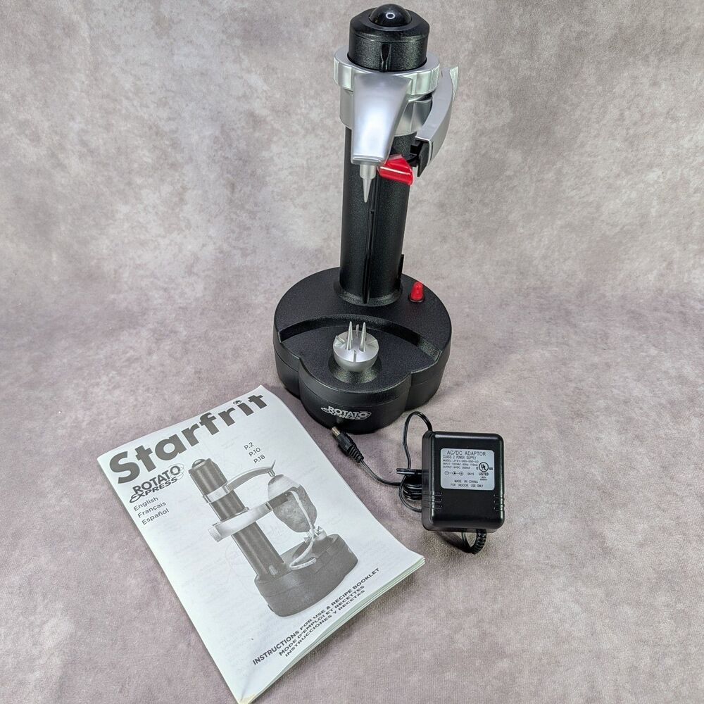 Starfrit Rotato Express Electric Potato Peeler Black AC Adapter Power Manual